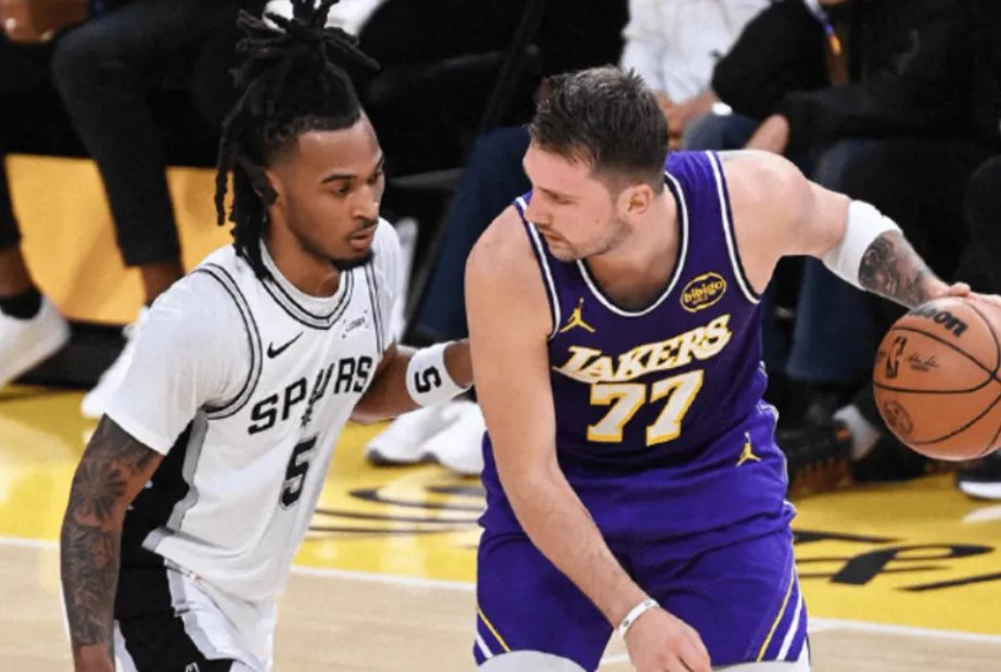 NBA西部焦点战：湖人5连胜升至第二，东契奇35+9+13，文班亚马六犯离场