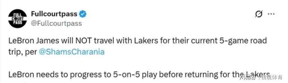 詹姆斯复出最新进展：无缘湖人五连客，11月中旬或迎赛季首秀