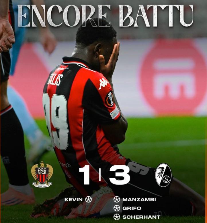 欧联杯连败魔咒延续！尼斯本赛季前4轮全败，跨赛季16场不胜