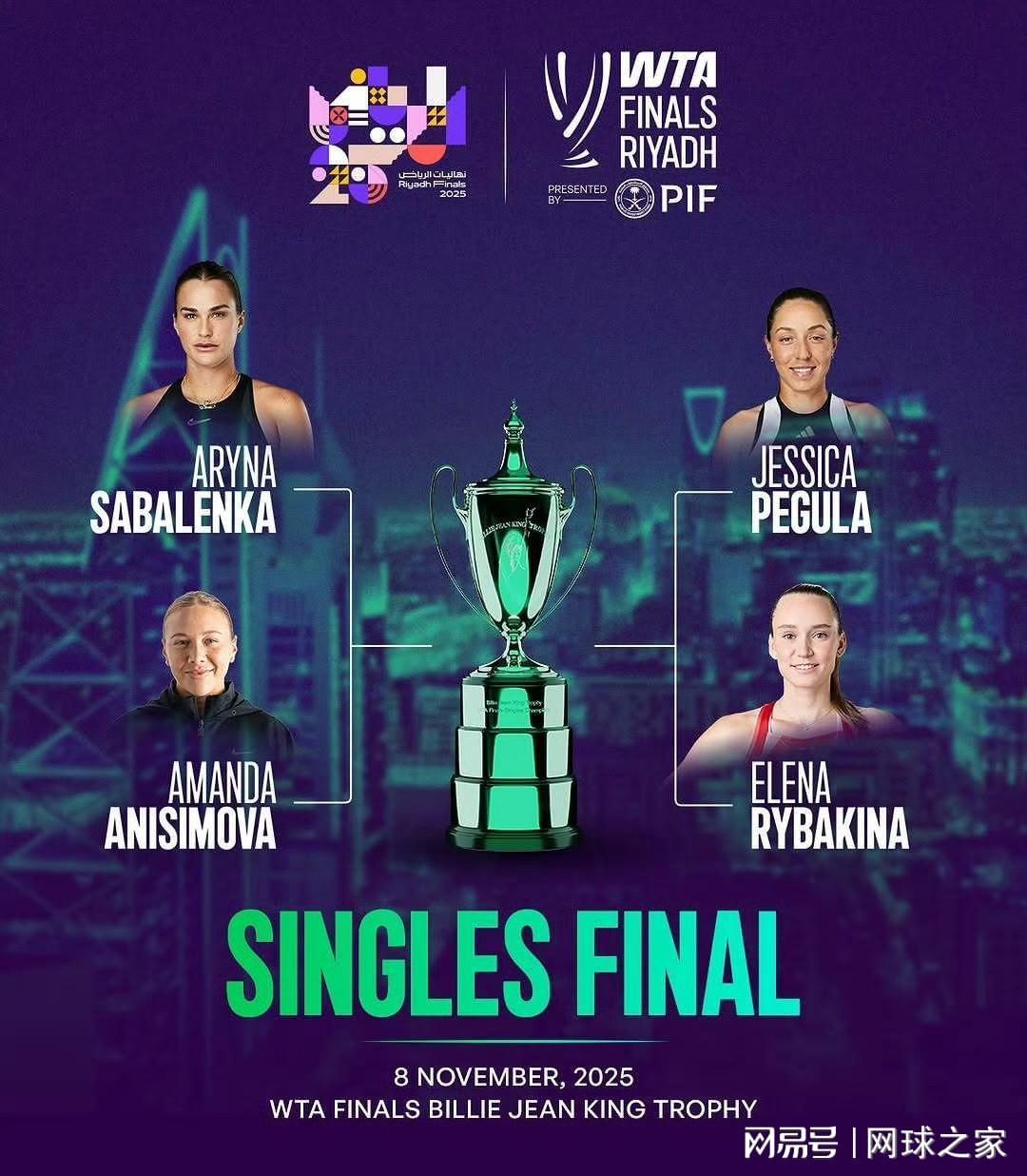 中网冠军利雅得总决赛能否延续定律？阿尼西莫娃成关键