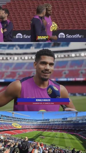 两万球迷见证新诺坎普首训，阿劳霍盛赞球场与球迷热情