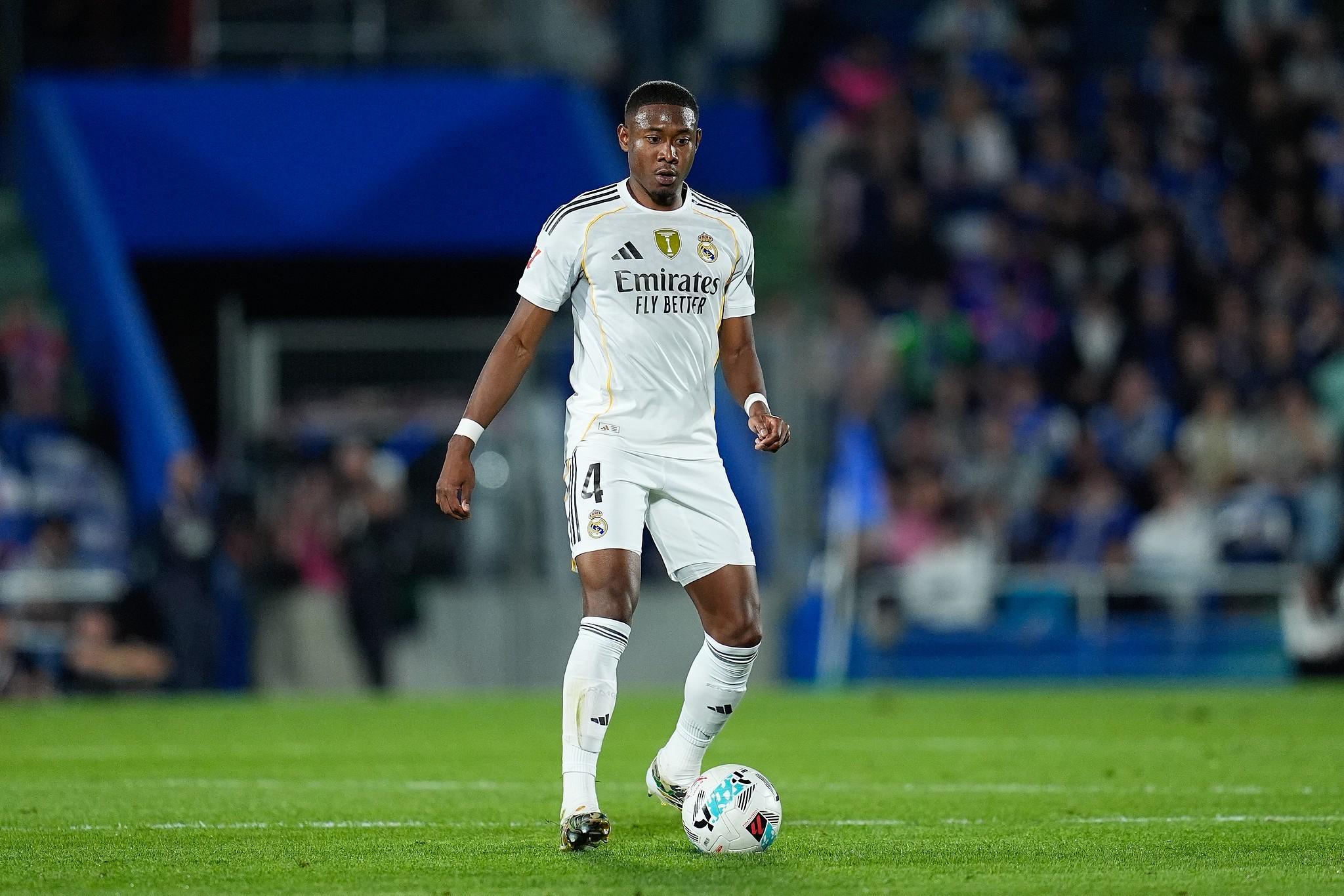 皇马跟队：阿拉巴完成大部分合练，明日或重返大名单