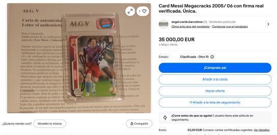 梅西亲签新秀球星卡估值35000欧元，收藏市场再掀热潮