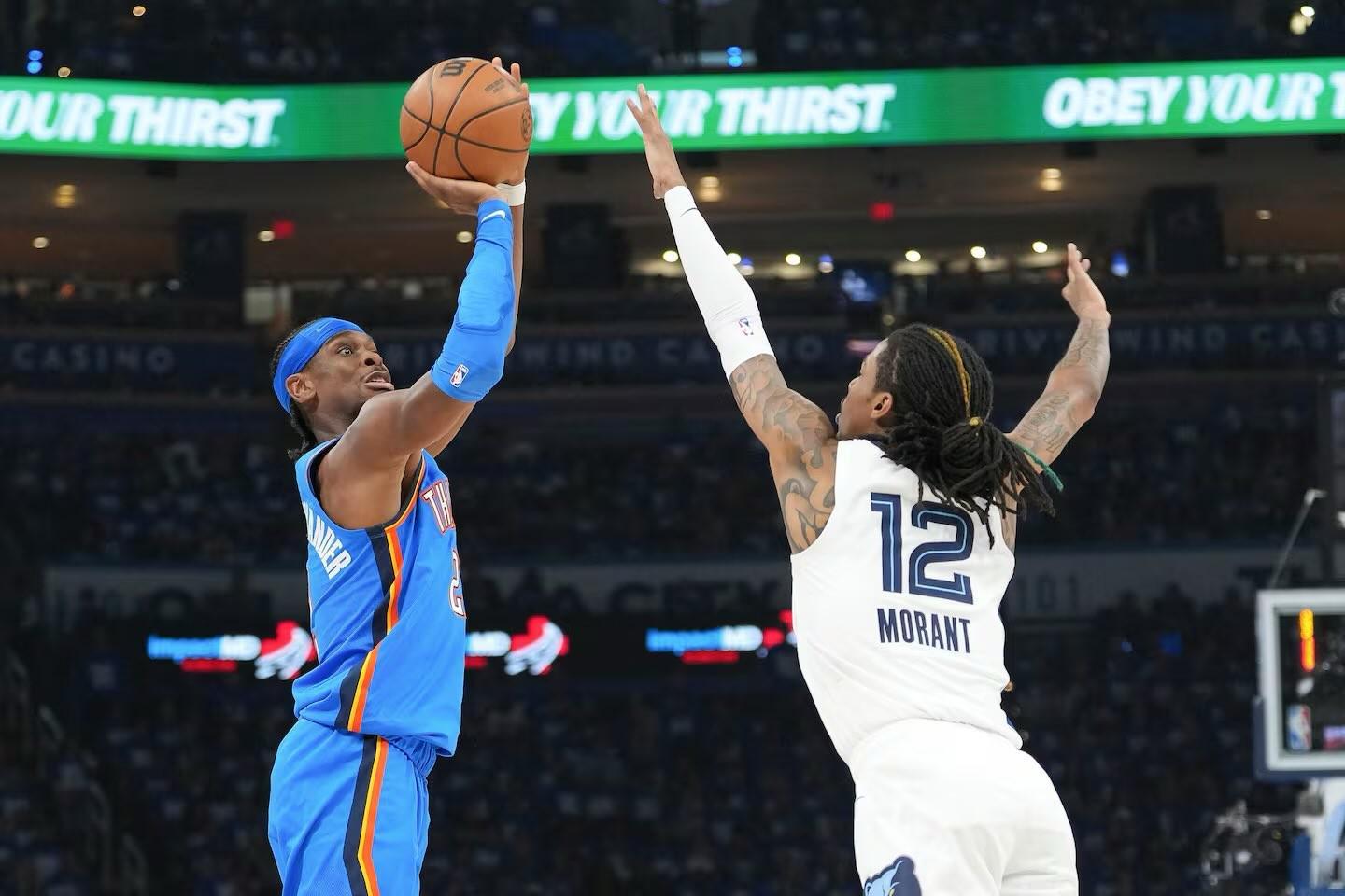 亚历山大狂砍35分7板6助，雷霆客场力克灰熊迎两连胜