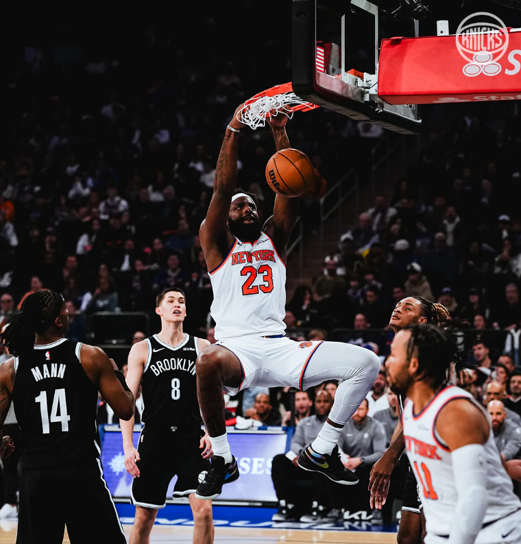 尼克斯米切尔-罗宾逊正负值+40创历史，进攻篮板完爆森林狼