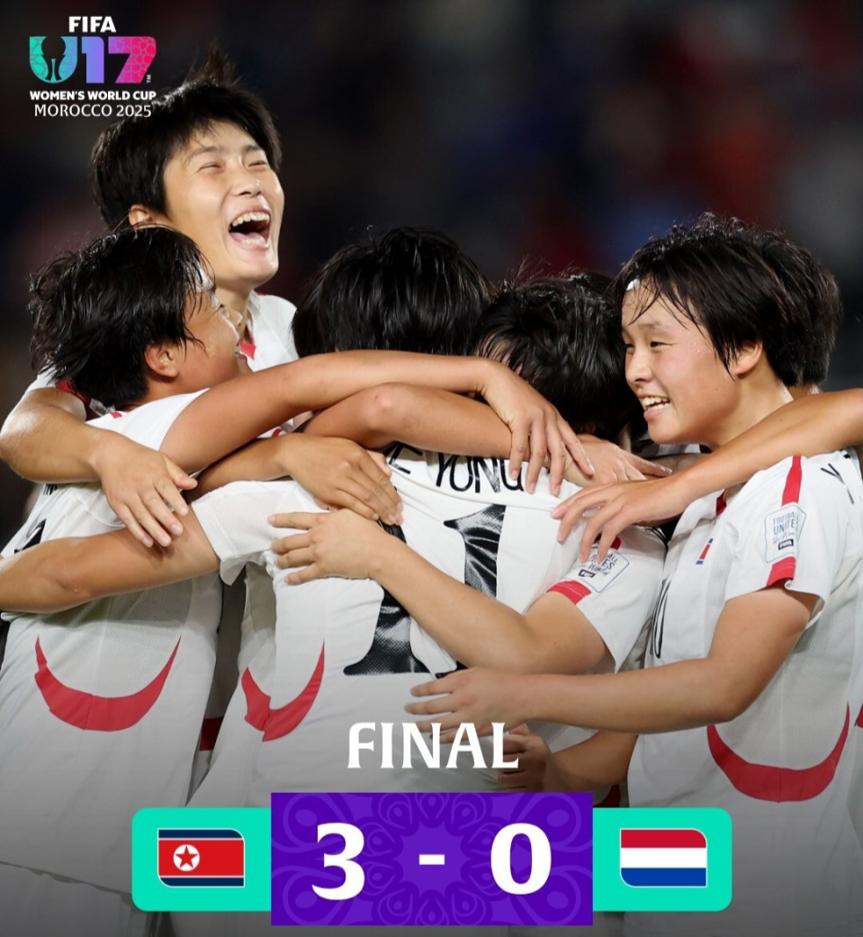 朝鲜女足3-0完胜荷兰 卫冕U17世界杯冠军创历史第四冠