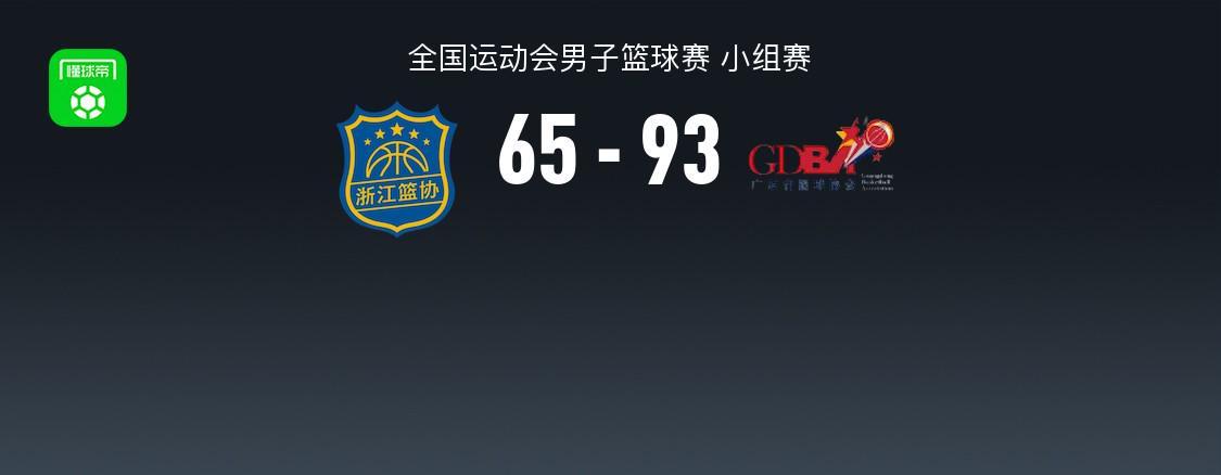 广东男篮93-65大胜浙江 小组头名晋级，赵睿胡明轩闪耀全场