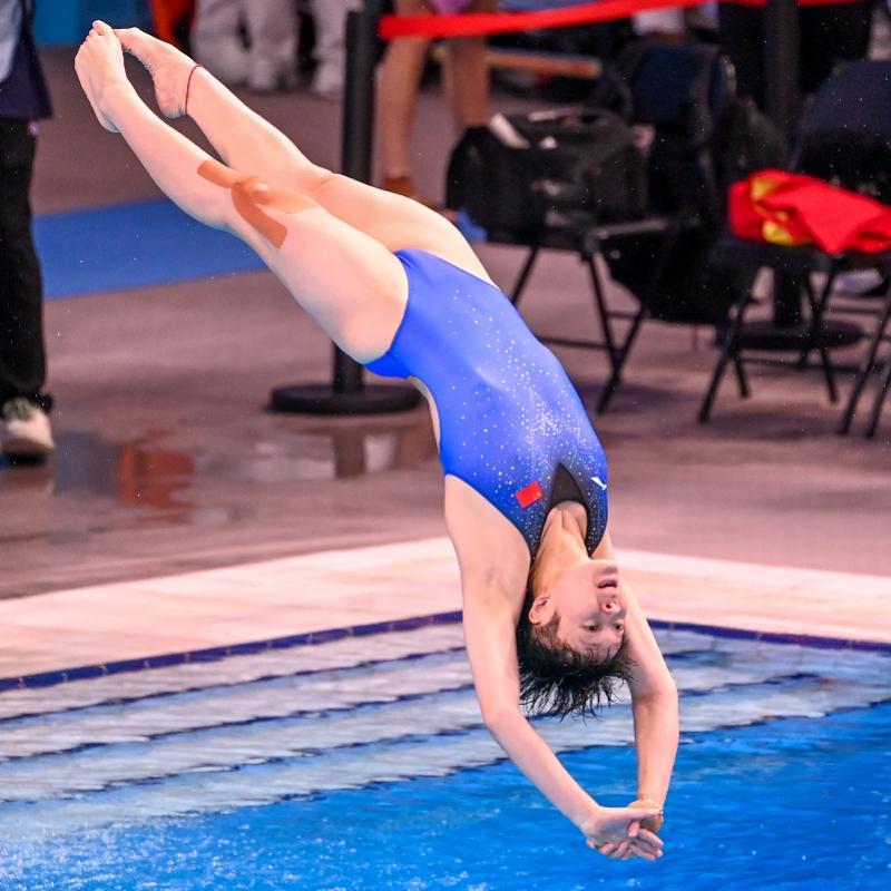 陈艺文半决赛登顶3米板，明日剑指全运第三金