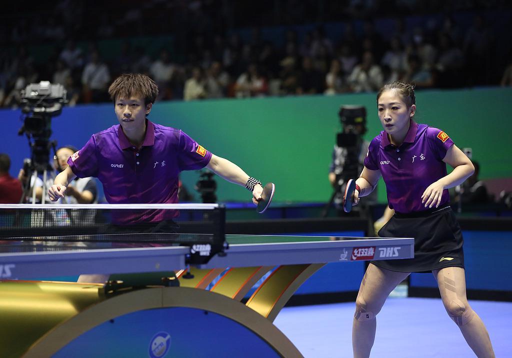 林高远/刘诗雯全运会混双3-0晋级，老将组合再现风采
