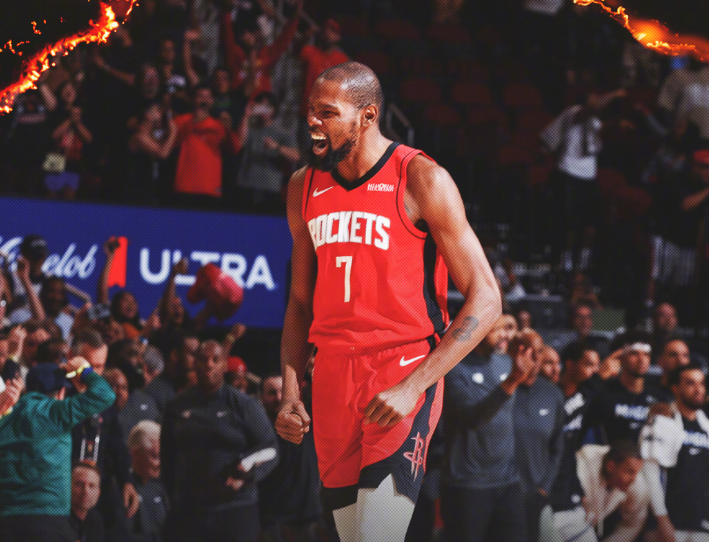 杜兰特35+5+6末节加时封神，小瓦格纳29分末节哑火，火箭加时险胜