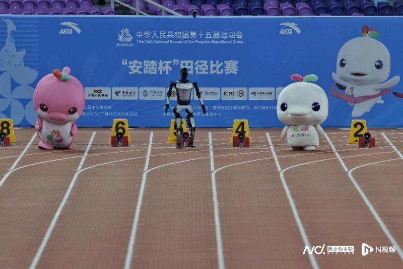 十五运会暖场大揭秘：吉祥物与机器人上演百米飞人大战