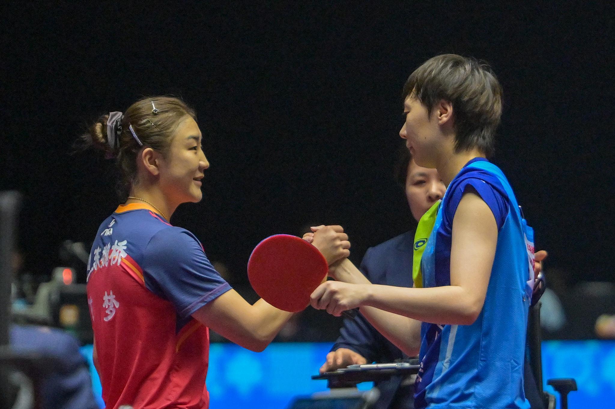 王曼昱4-0横扫陈梦 连续两届全运会女单晋级 决赛迎战孙颖莎