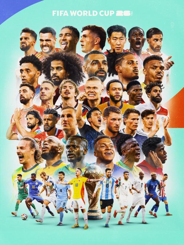 世界杯42强集结！官方发布直通队伍海报：42国共逐足球梦想