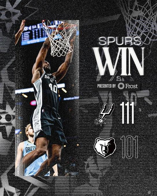 马刺主场11连败终结！111-101力克灰熊，上次赢球要追溯到2019年