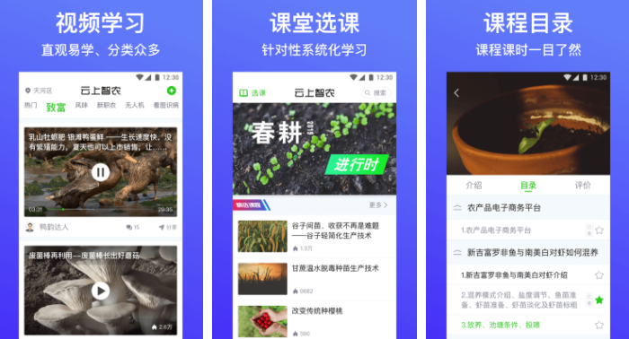 云上智农APP培训班查询界面