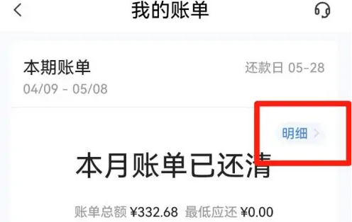 账单页面明细选项