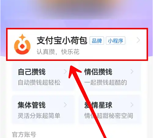 支付宝小荷包入口
