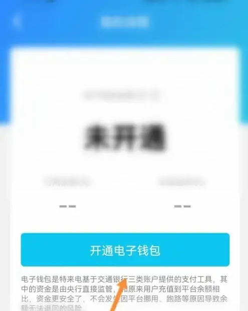 特来电电子钱包开通页面